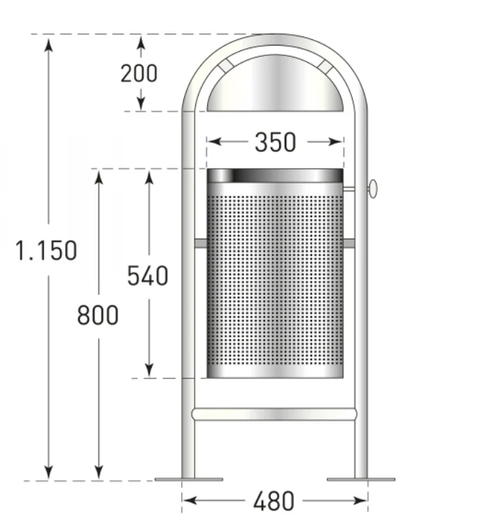 פח אשפה מנירוסטה DS35 – תמונה 3